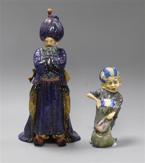 Two Royal Doulton figures: One of The Forty HN484 and Blue Beard HN410 tallest 27cm